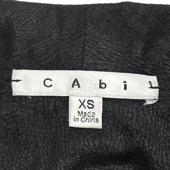 CAbi Owens Cascading Open Front Cardigan Sz XS Black Knit Jacket Moleskin Drape - Picture 6 of 9